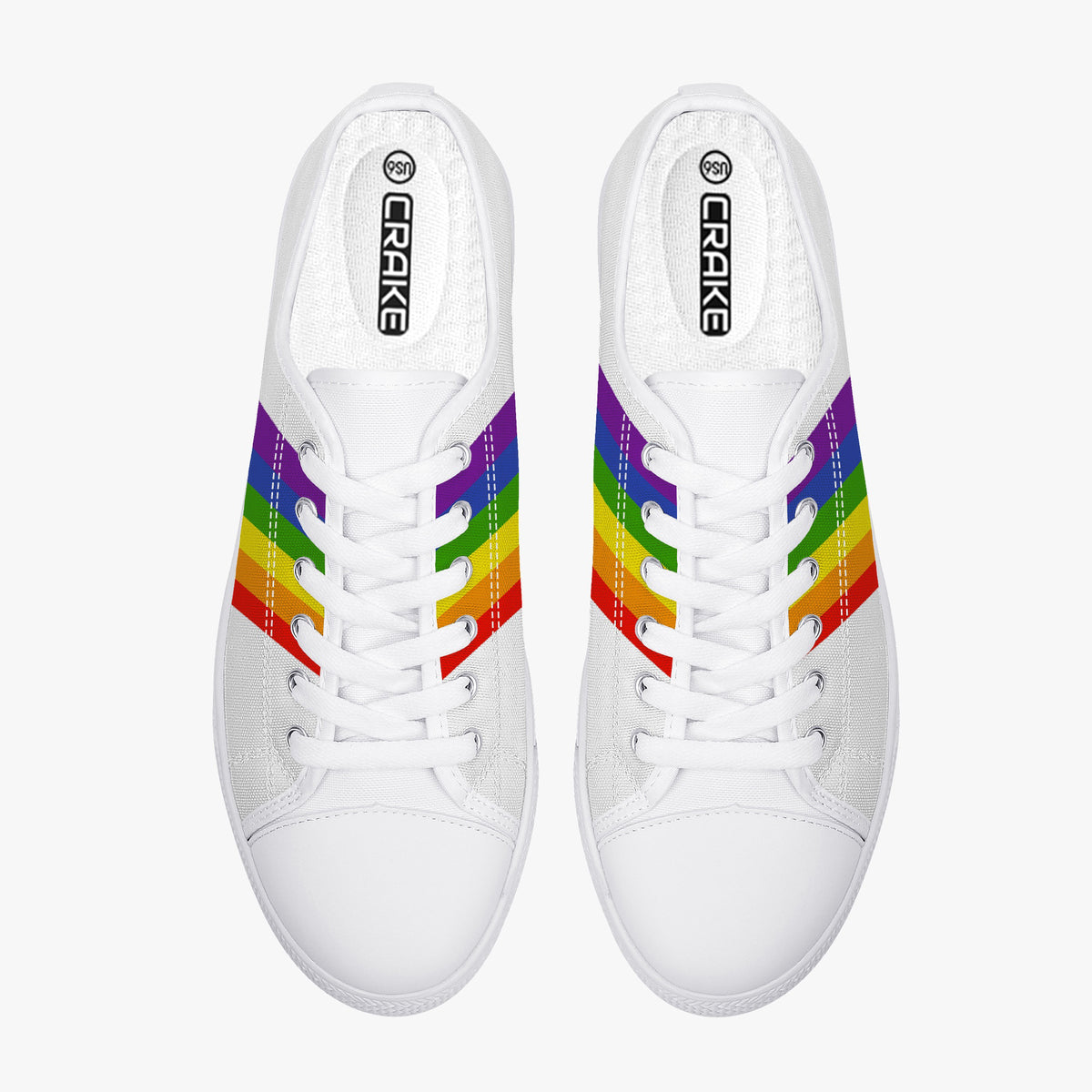 Crake Low Top Rainbow 0.2 laced custom prints canvas shoes