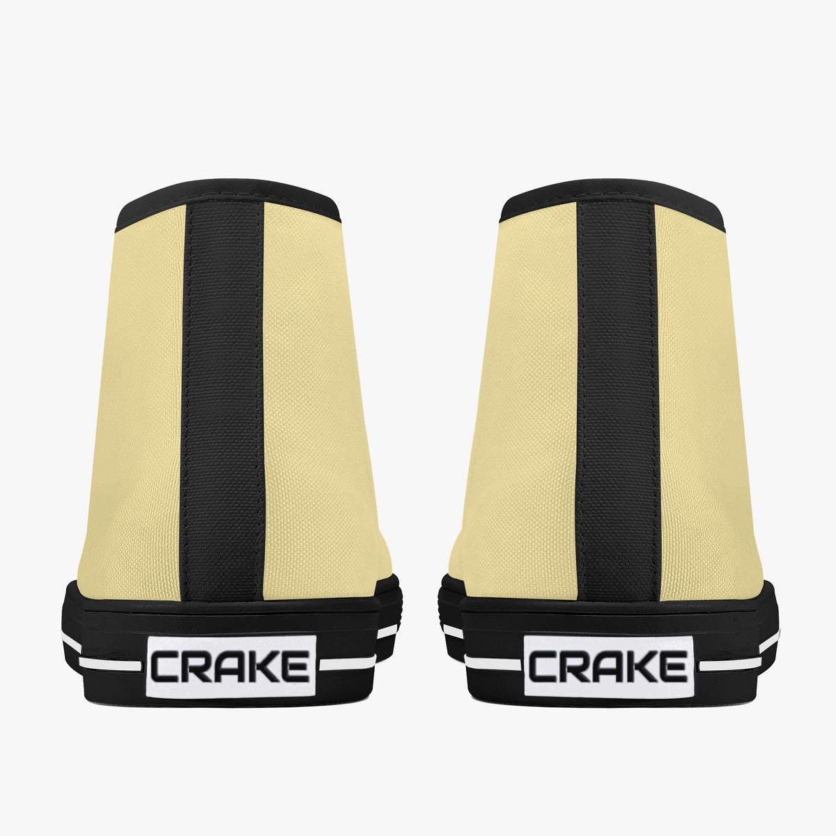 Crake High Top Flaxen laced high top plain color canvas shoes