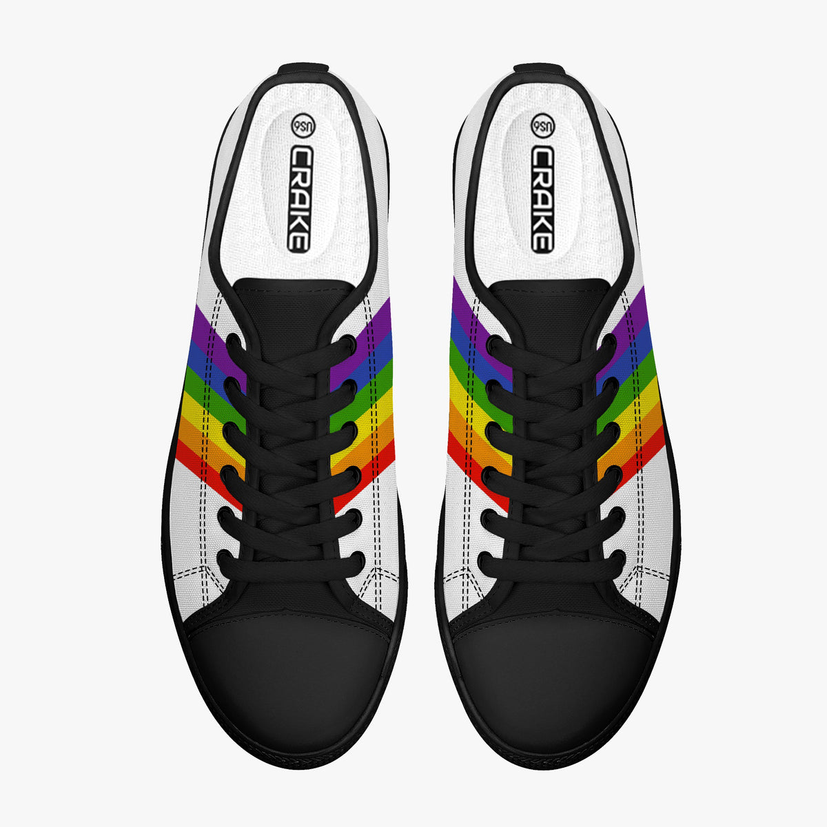 Crake Low Top Rainbow 0.2 laced custom prints canvas shoes