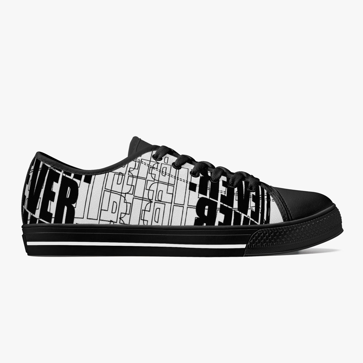 Crake Low Top Never Belle laced custom prints canvas shoes