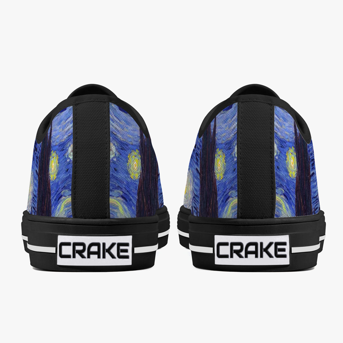 Crake Low Top Starry Night laced custom prints canvas shoes