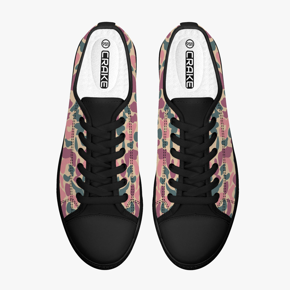 Crake Low Top Yoshi laced custom prints canvas shoes