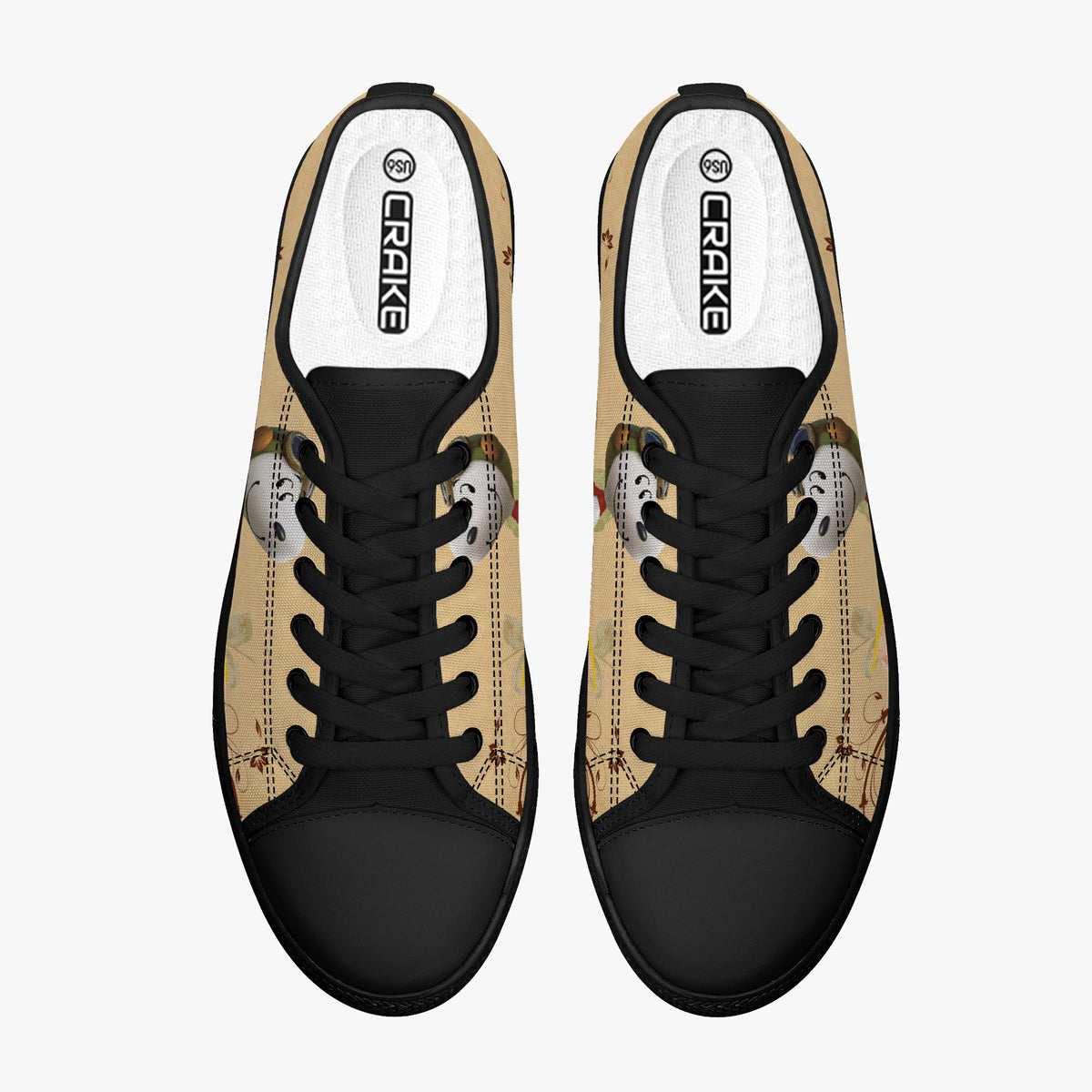 Crake Low Top Watcher laced custom prints canvas shoes