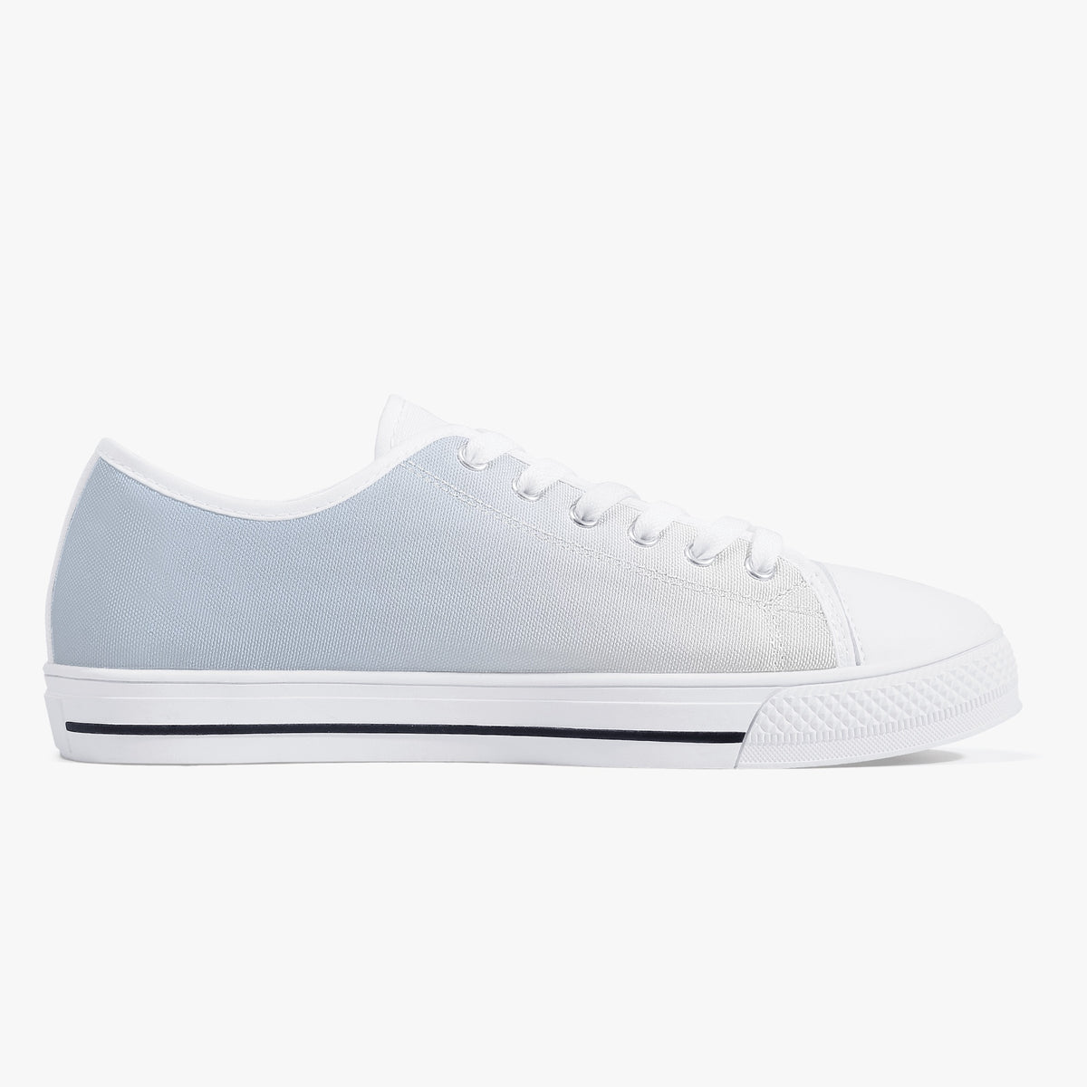 Crake Low Top Silver with white trim, opposite side view