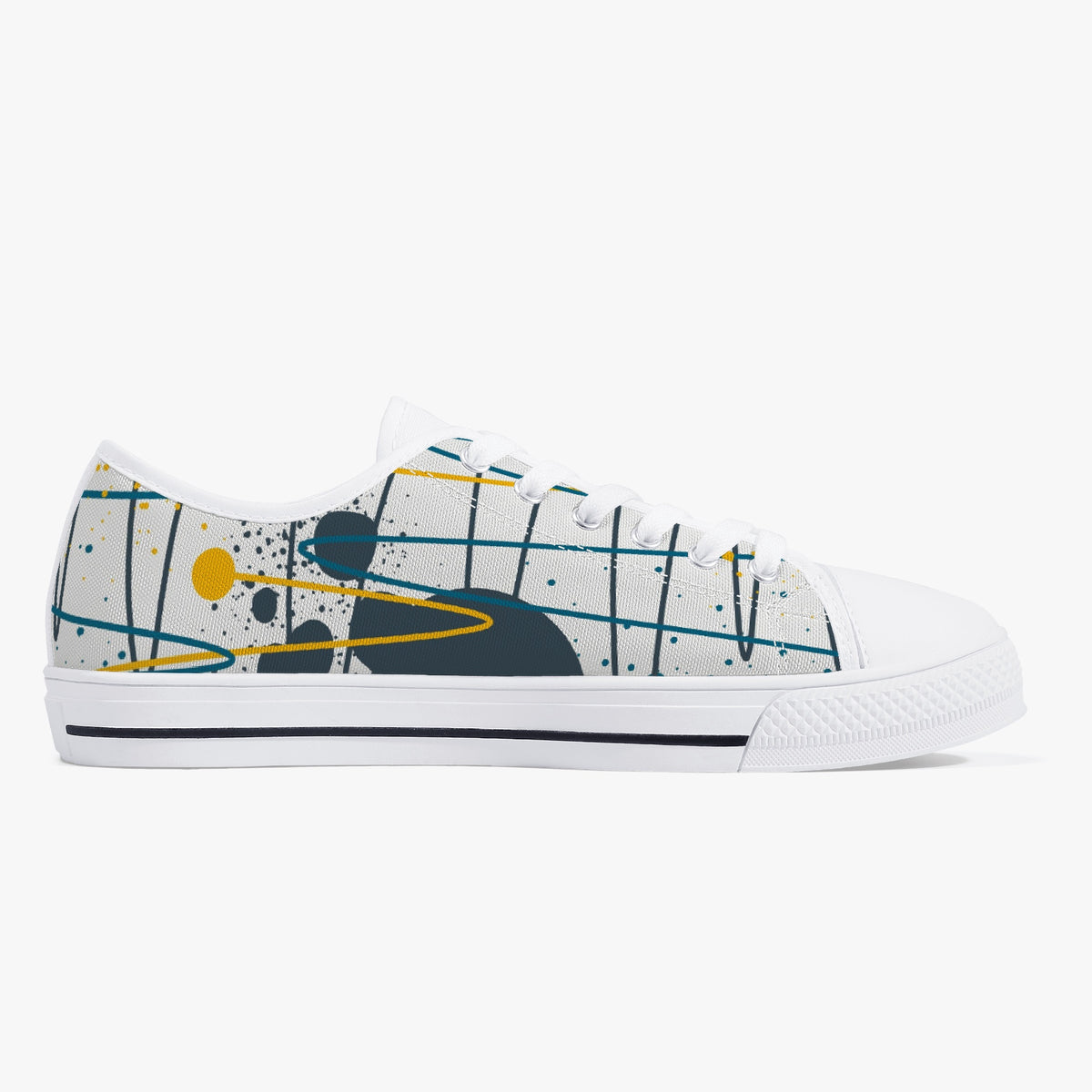 Crake Low Top Ego laced custom prints canvas shoes
