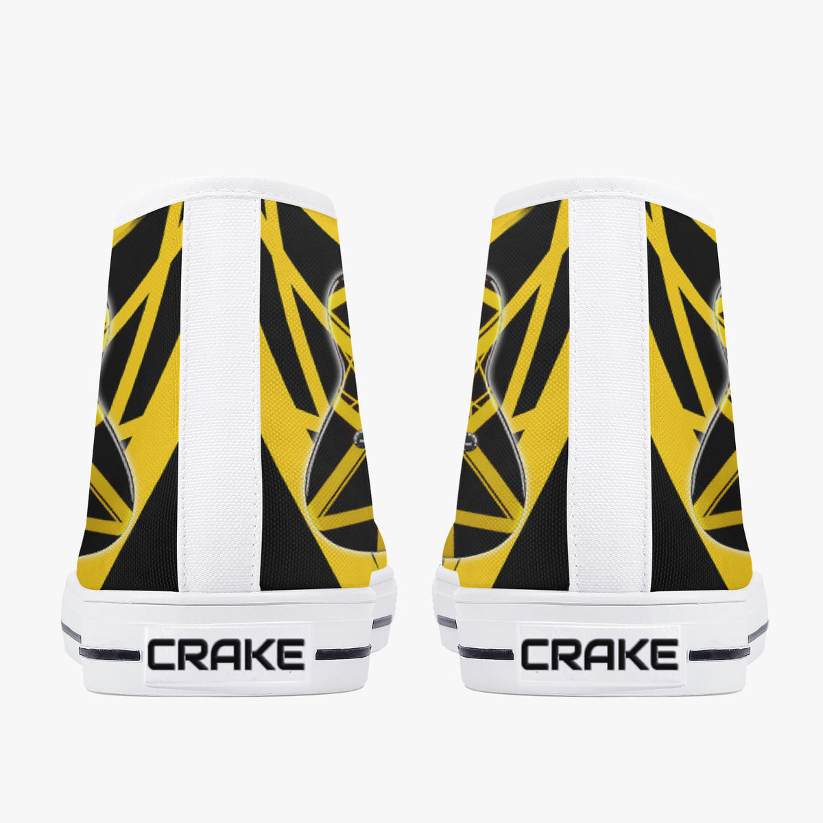 Crake High Top Yellow Guitar laced custom prints canvas shoes