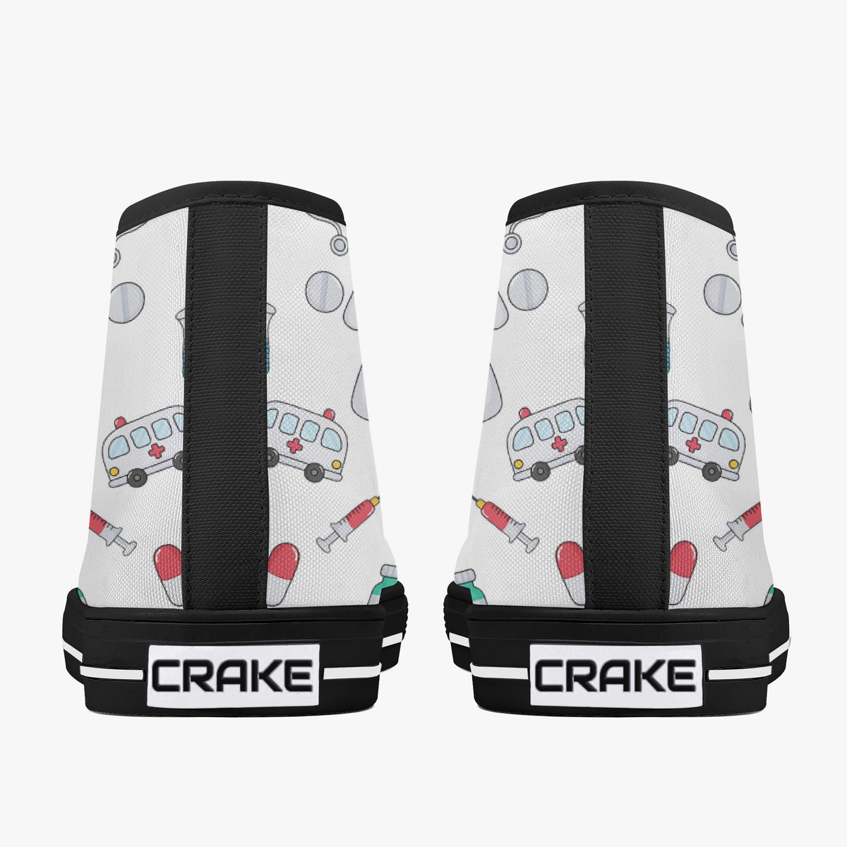Crake High Top Donovan laced custom prints canvas shoes