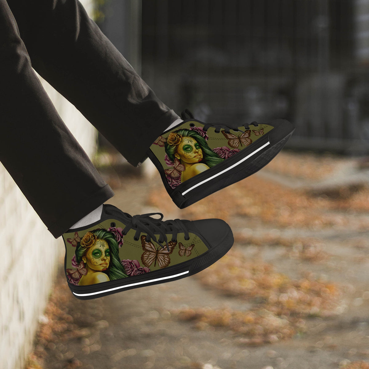 Crake High Top Purple Rosie 2 laced custom prints canvas shoes
