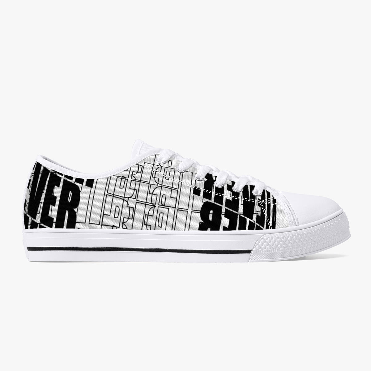 Crake Low Top Never Belle laced custom prints canvas shoes