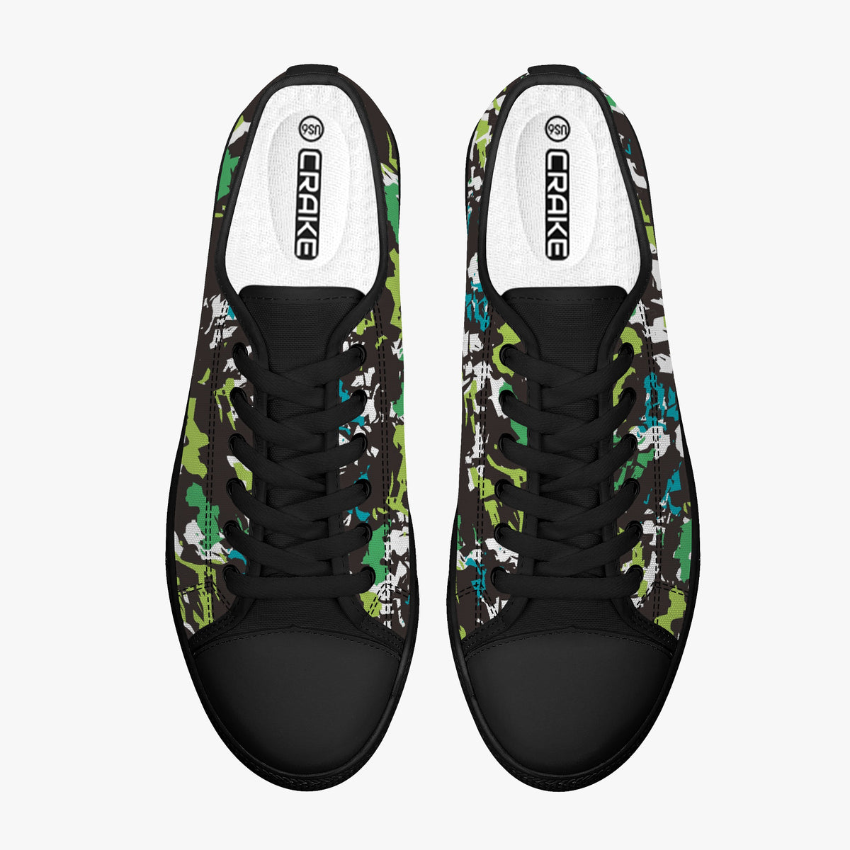 Crake Low Top Modern Art laced custom prints canvas shoes