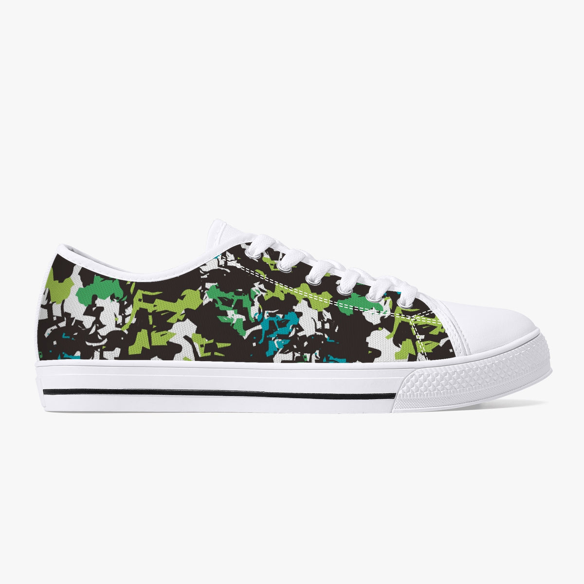 Crake Low Top Modern Art laced custom prints canvas shoes