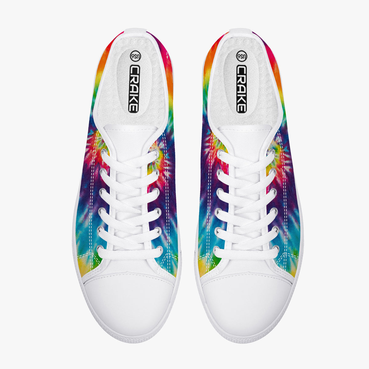 Crake Low Top Rainbow laced custom prints canvas shoes