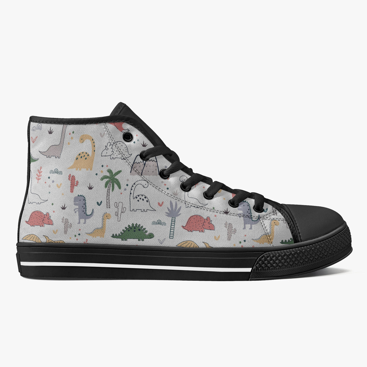 Crake High Top Dinosaurs laced custom prints canvas shoes