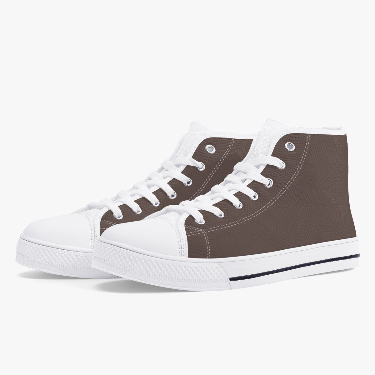 Crake High Top Cocoa laced high top plain color canvas shoes