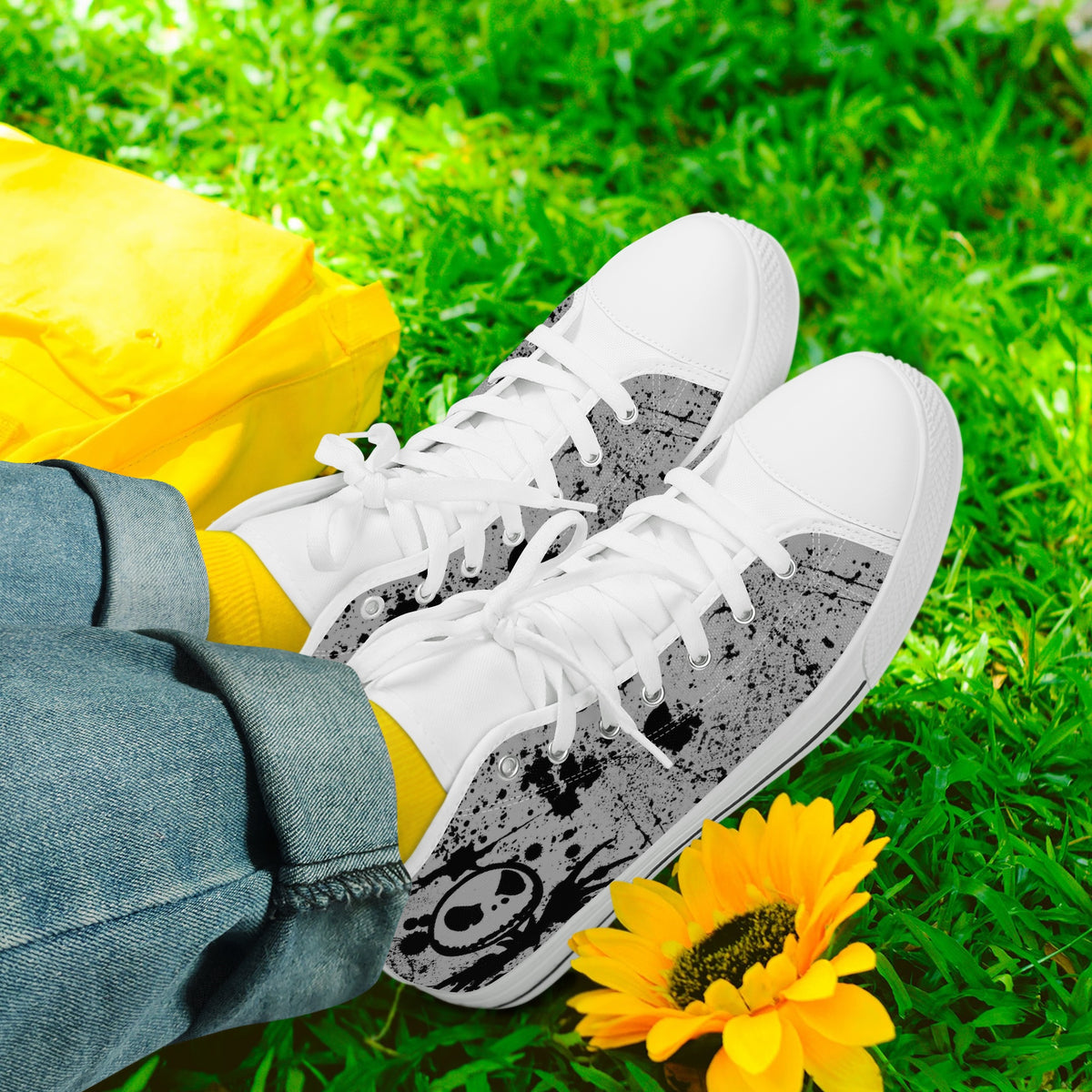 Crake High Top Scarecrow laced custom prints canvas shoes