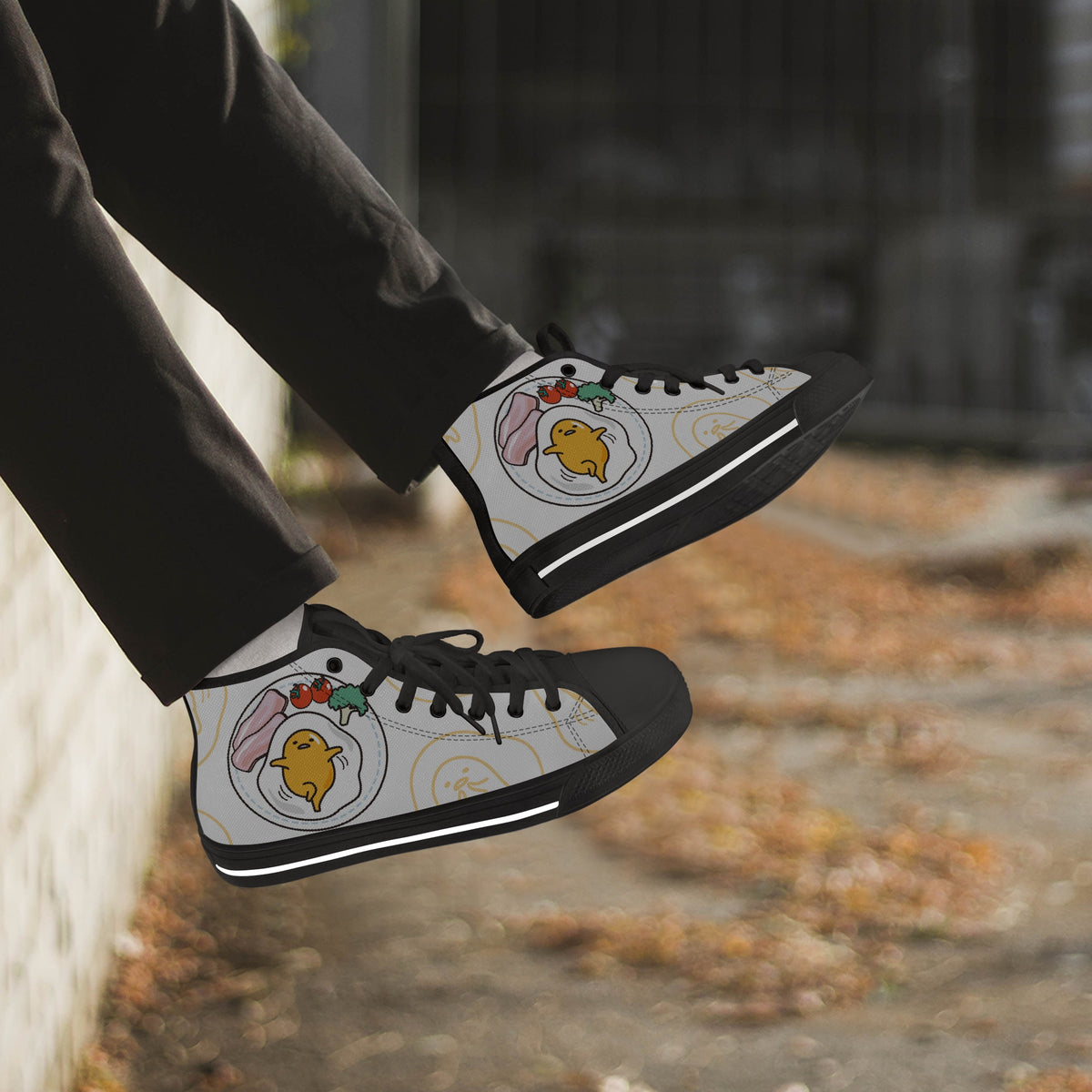 Crake High Top Egger Plate laced custom prints canvas shoes