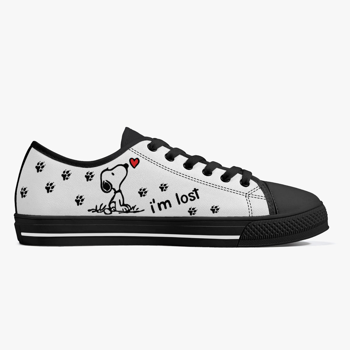 Crake Low Top Im Lost laced custom prints canvas shoes
