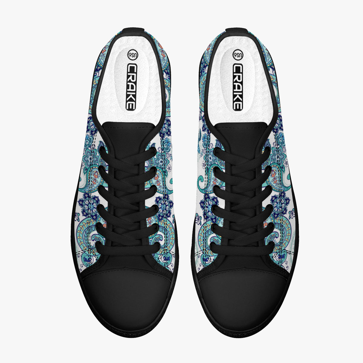 Crake Low Top Save the Turtles laced custom prints canvas shoes