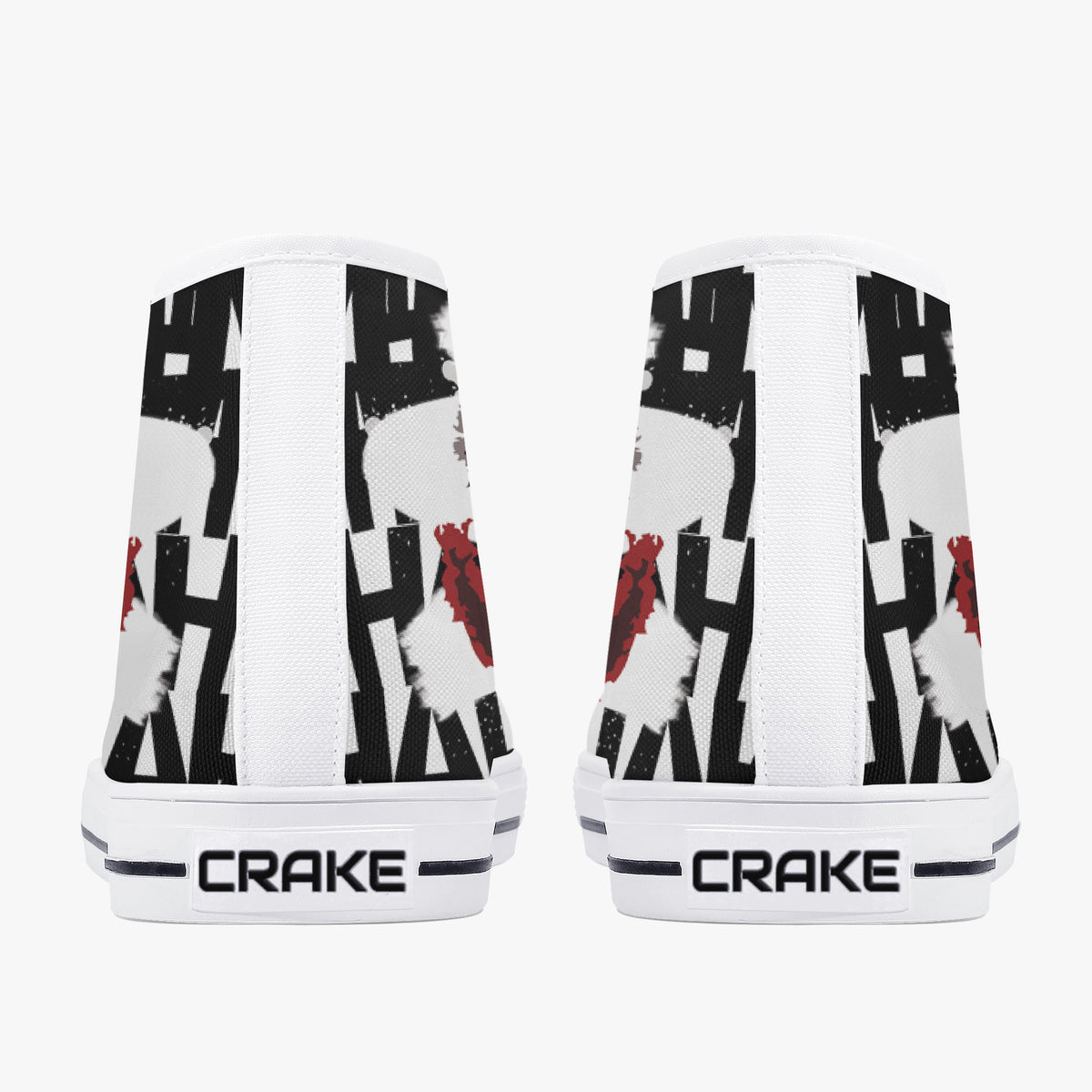 Crake High Top The Clown laced custom prints canvas shoes