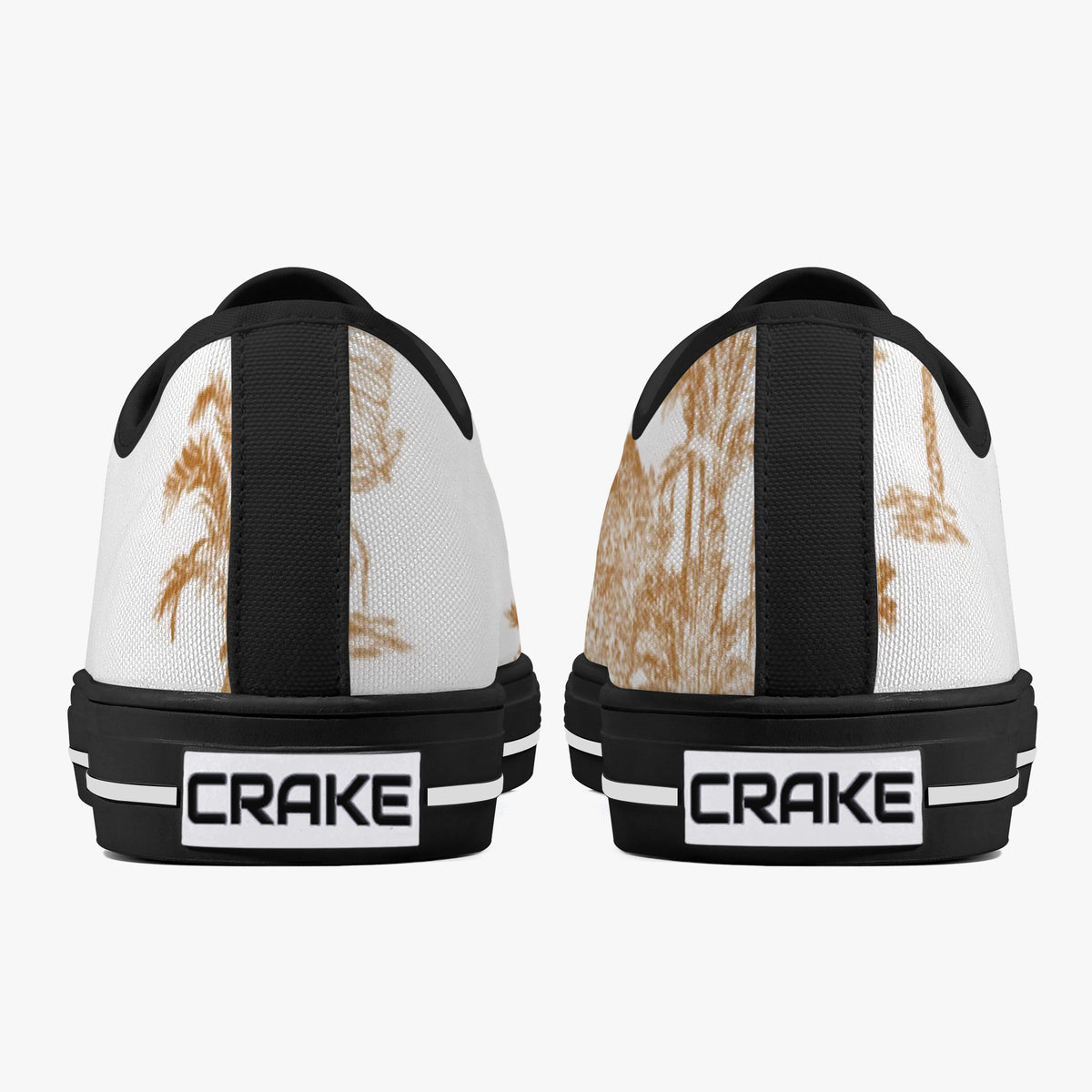 Crake Low Top Coconut Tree Scenery laced custom prints canvas shoes