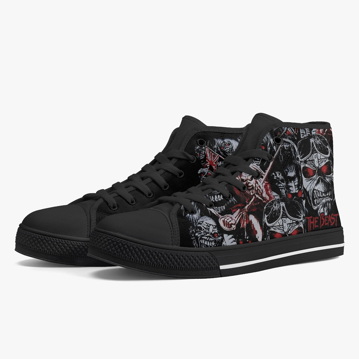 Crake High Top The Beast laced custom prints canvas shoes
