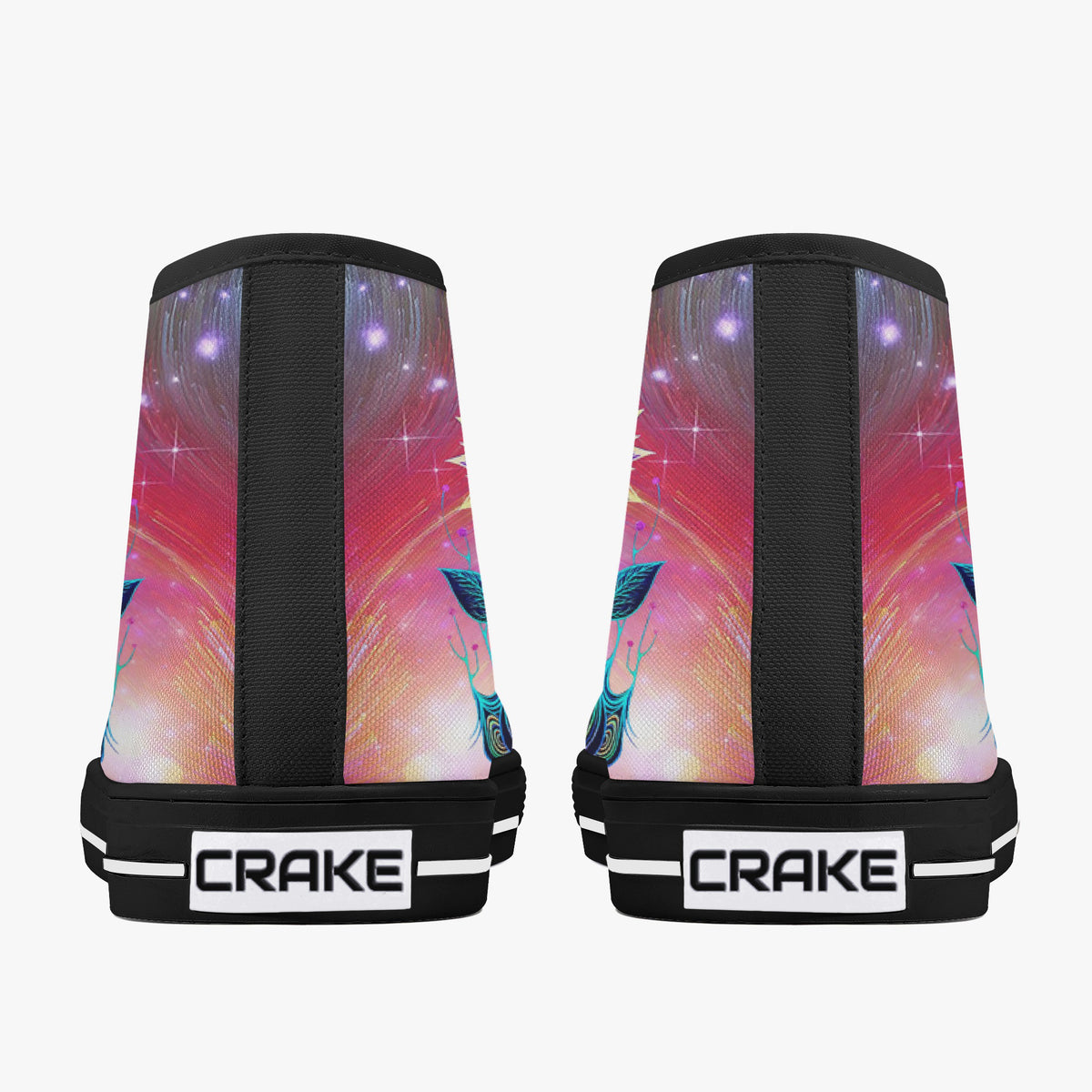 Crake High Top Single Eyed Sunflower laced custom prints canvas shoes