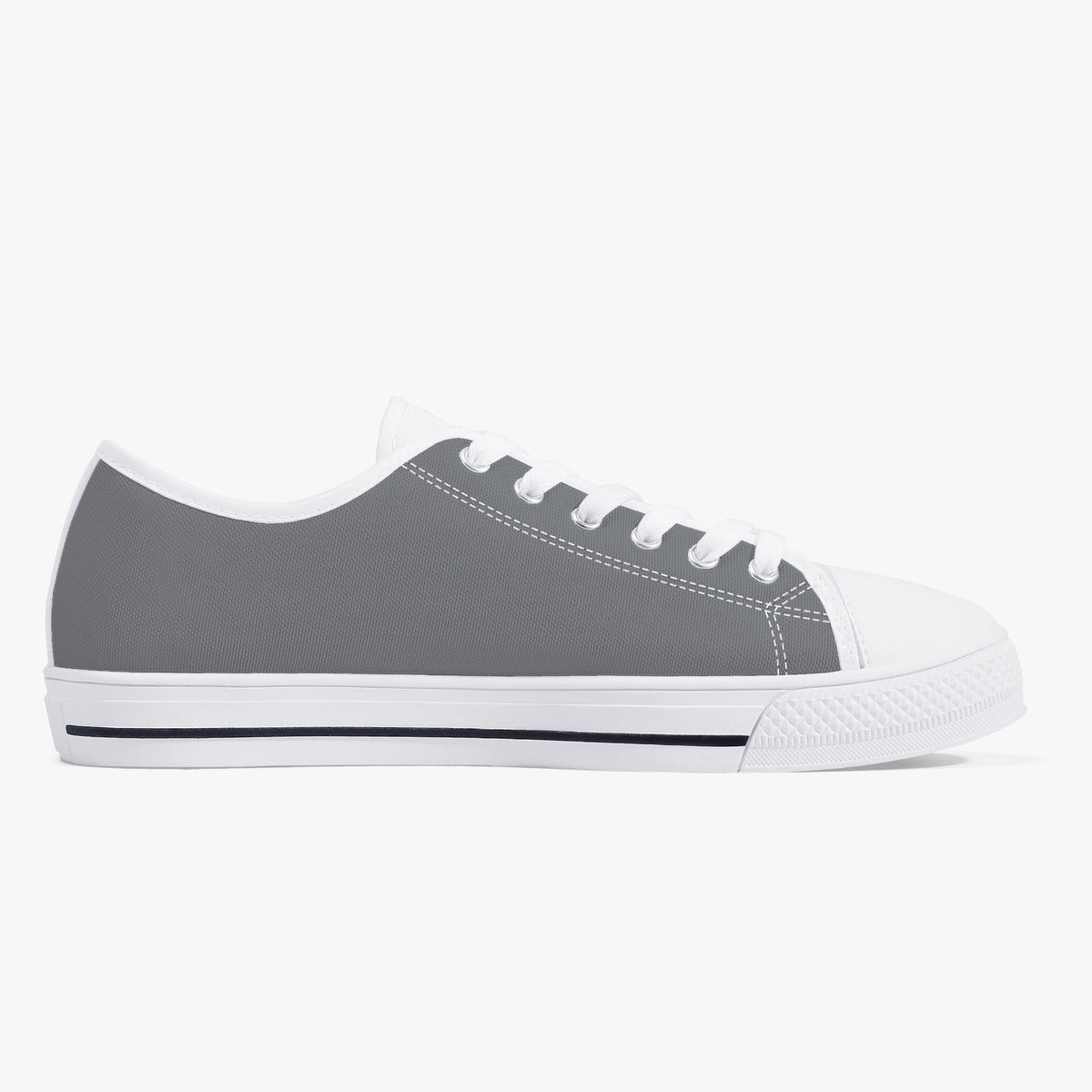 Crake Low Top Grey laced low top plain color canvas shoes