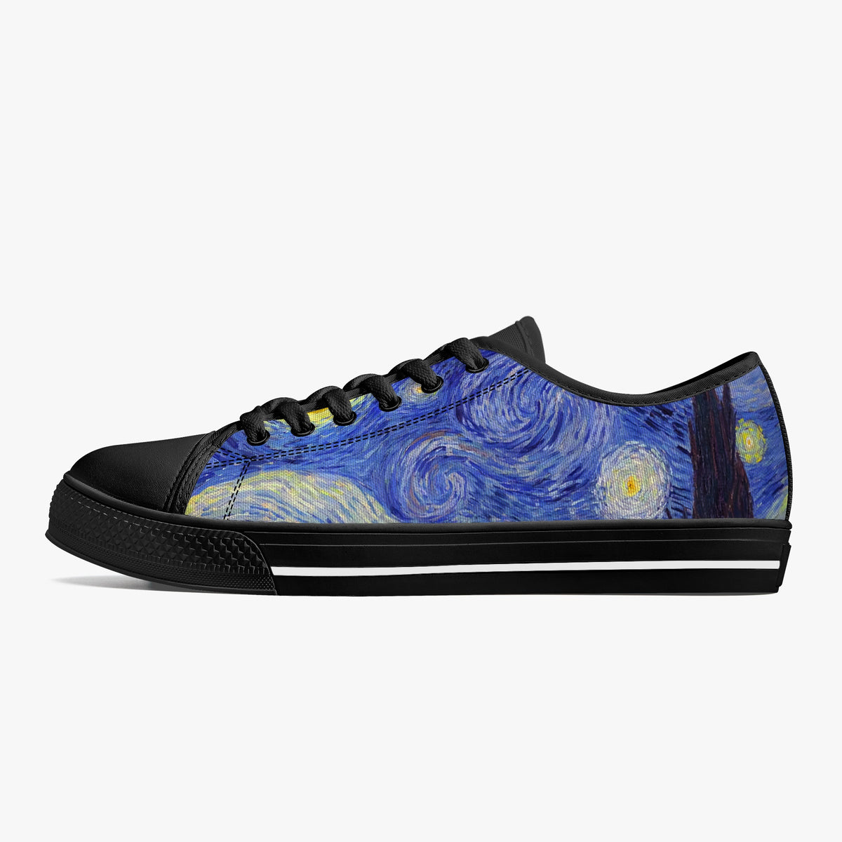 Crake Low Top Starry Night laced custom prints canvas shoes
