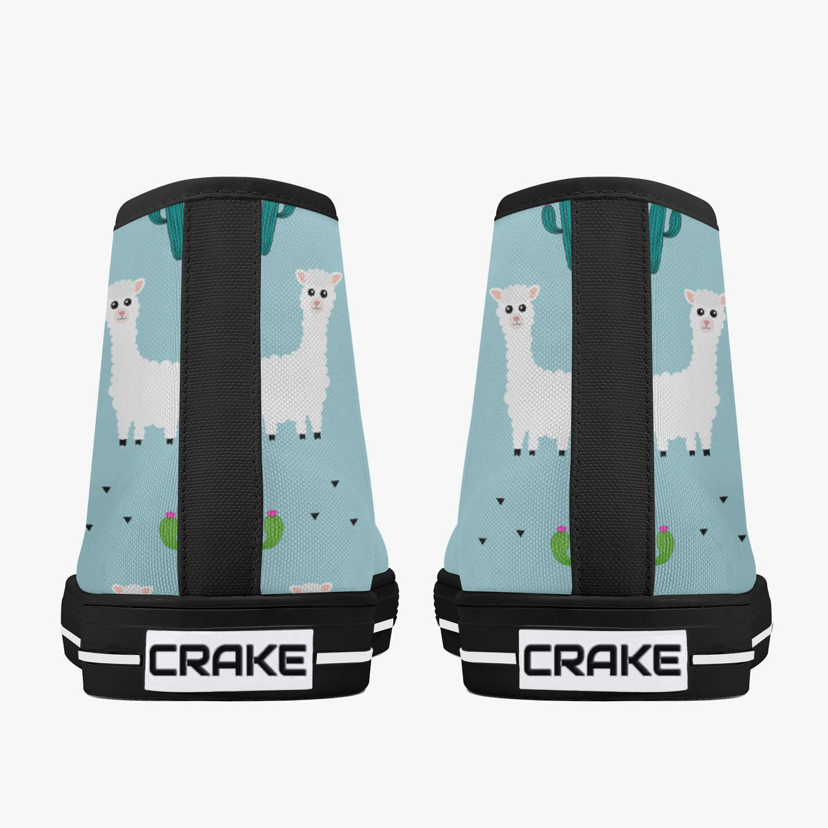 Crake High Top Alpaca 2 laced custom prints canvas shoes