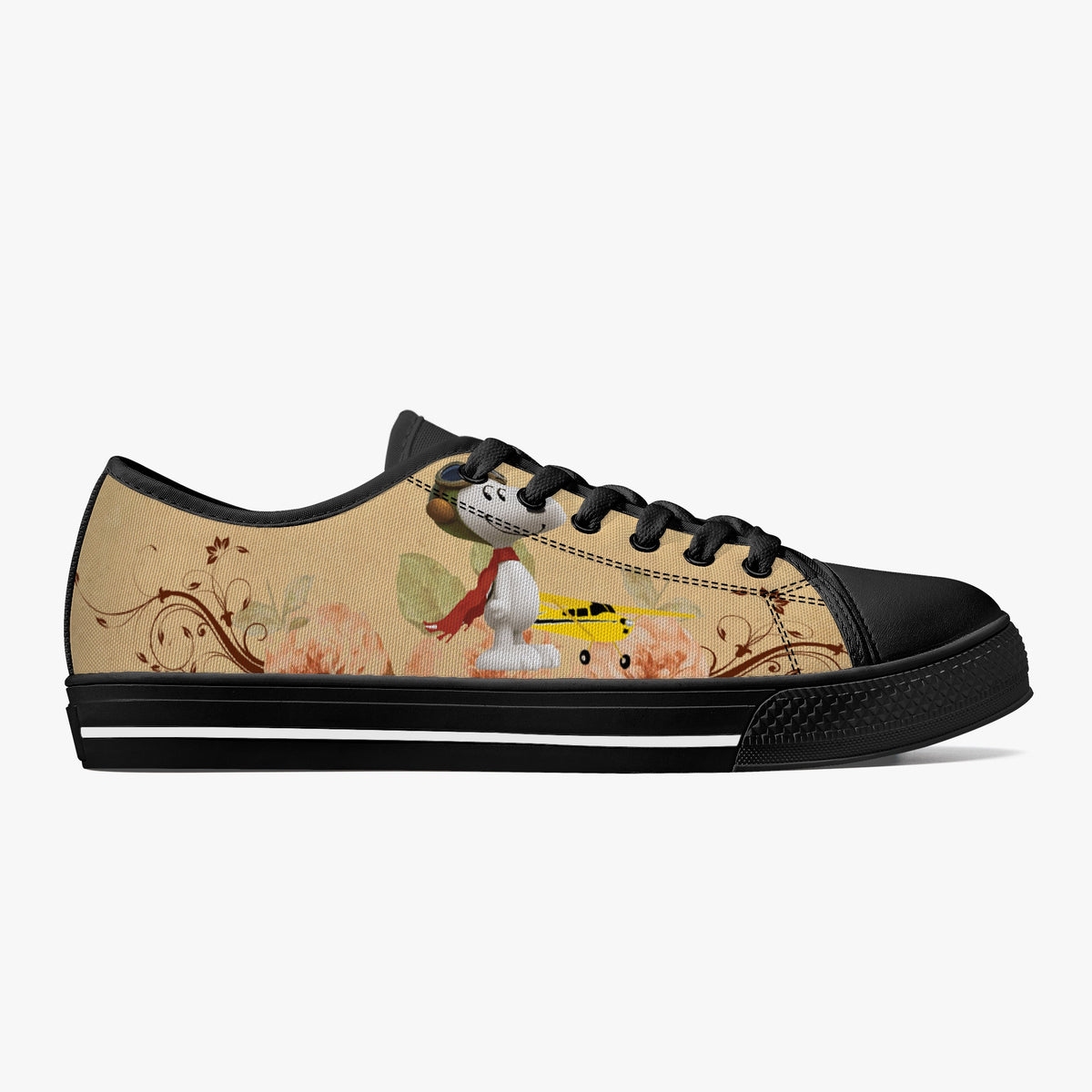 Crake Low Top Watcher laced custom prints canvas shoes