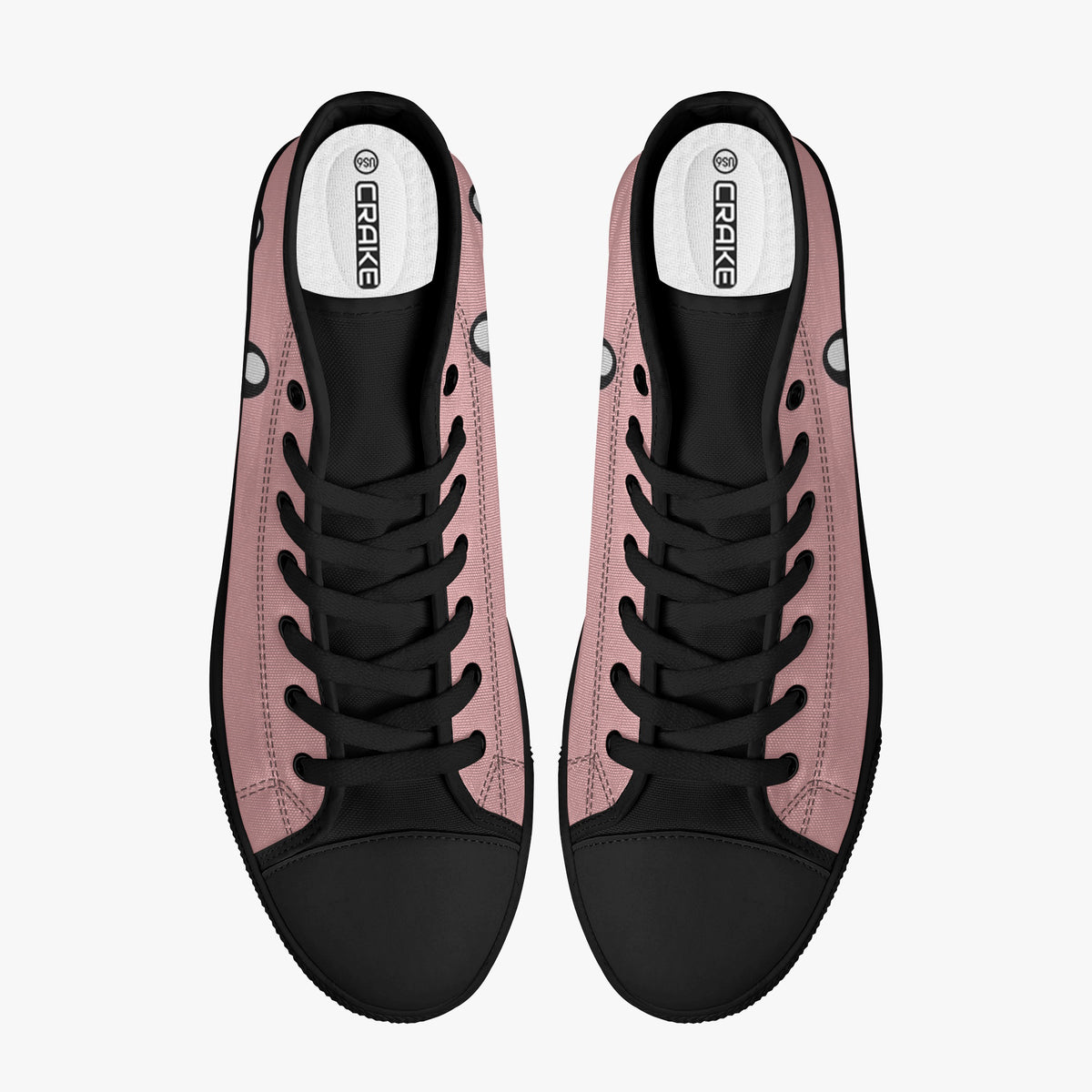 Crake High Top Pink Smilley laced custom prints canvas shoes