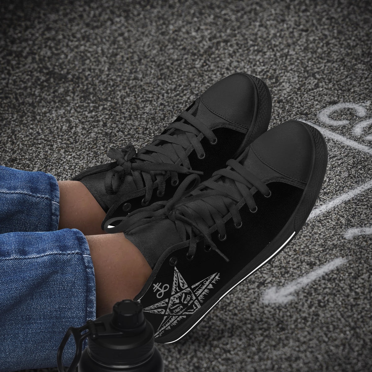 Crake High Top Voodoo laced custom prints canvas shoes