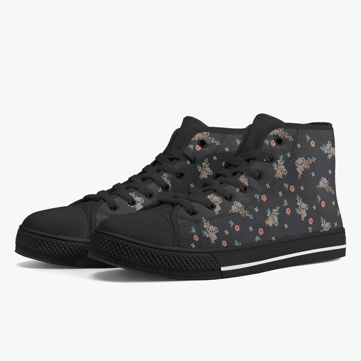 Crake High Top Koala Bear laced custom prints canvas shoes