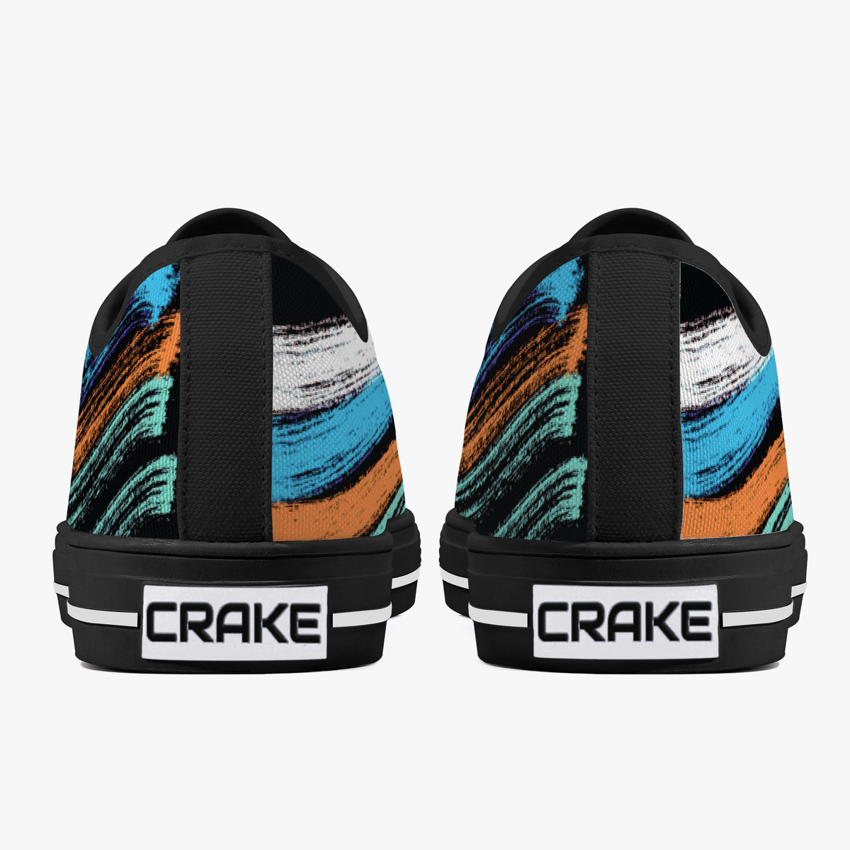 Crake Low Top Blackhole laced custom prints canvas shoes