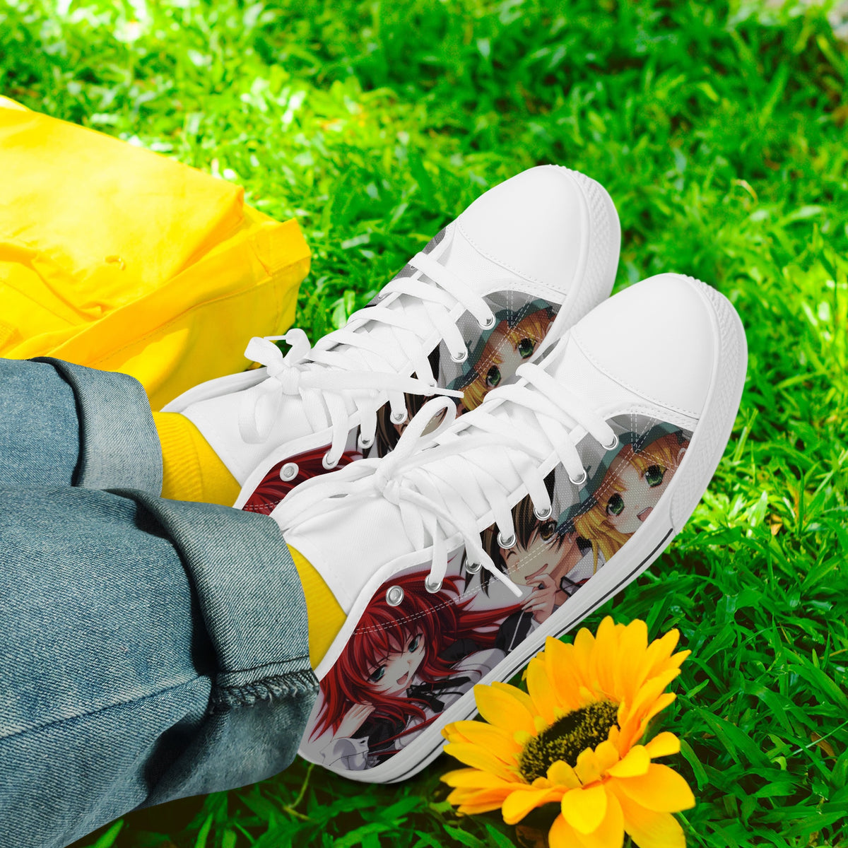 Crake High Top Japanese Anime laced custom prints canvas shoes
