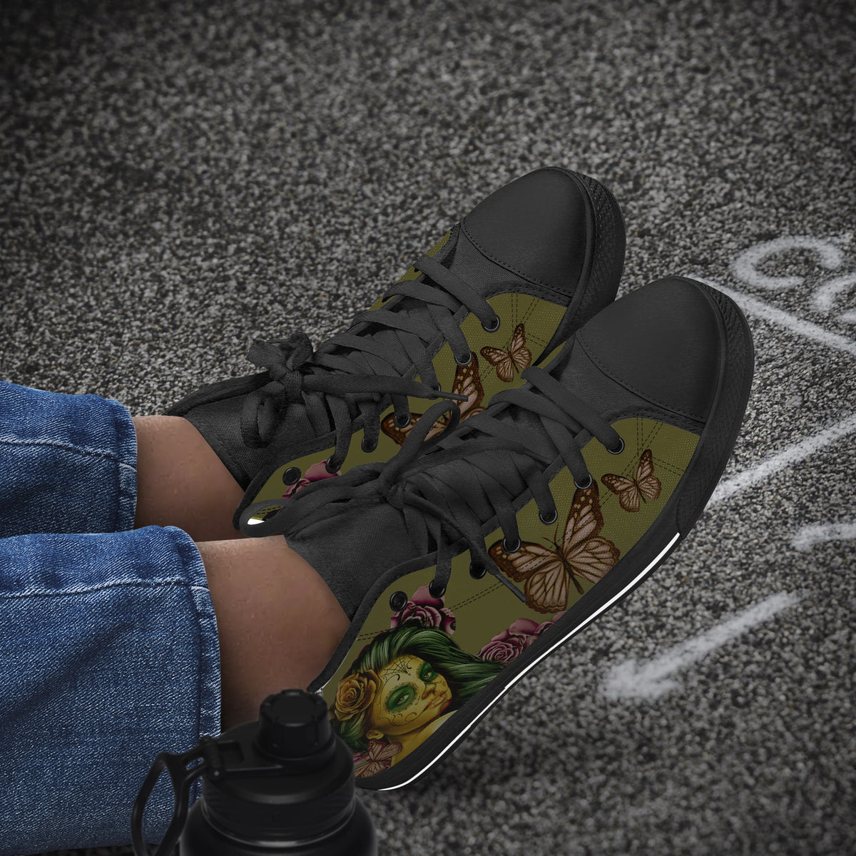 Crake High Top Purple Rosie 2 laced custom prints canvas shoes