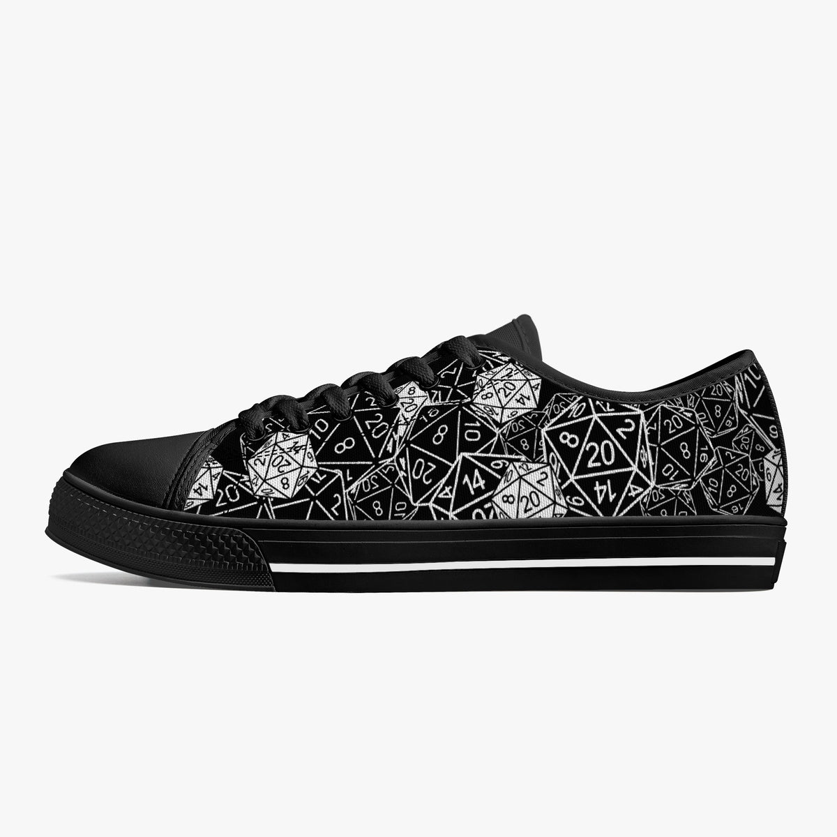 Crake Low Top Numbers laced custom prints canvas shoes