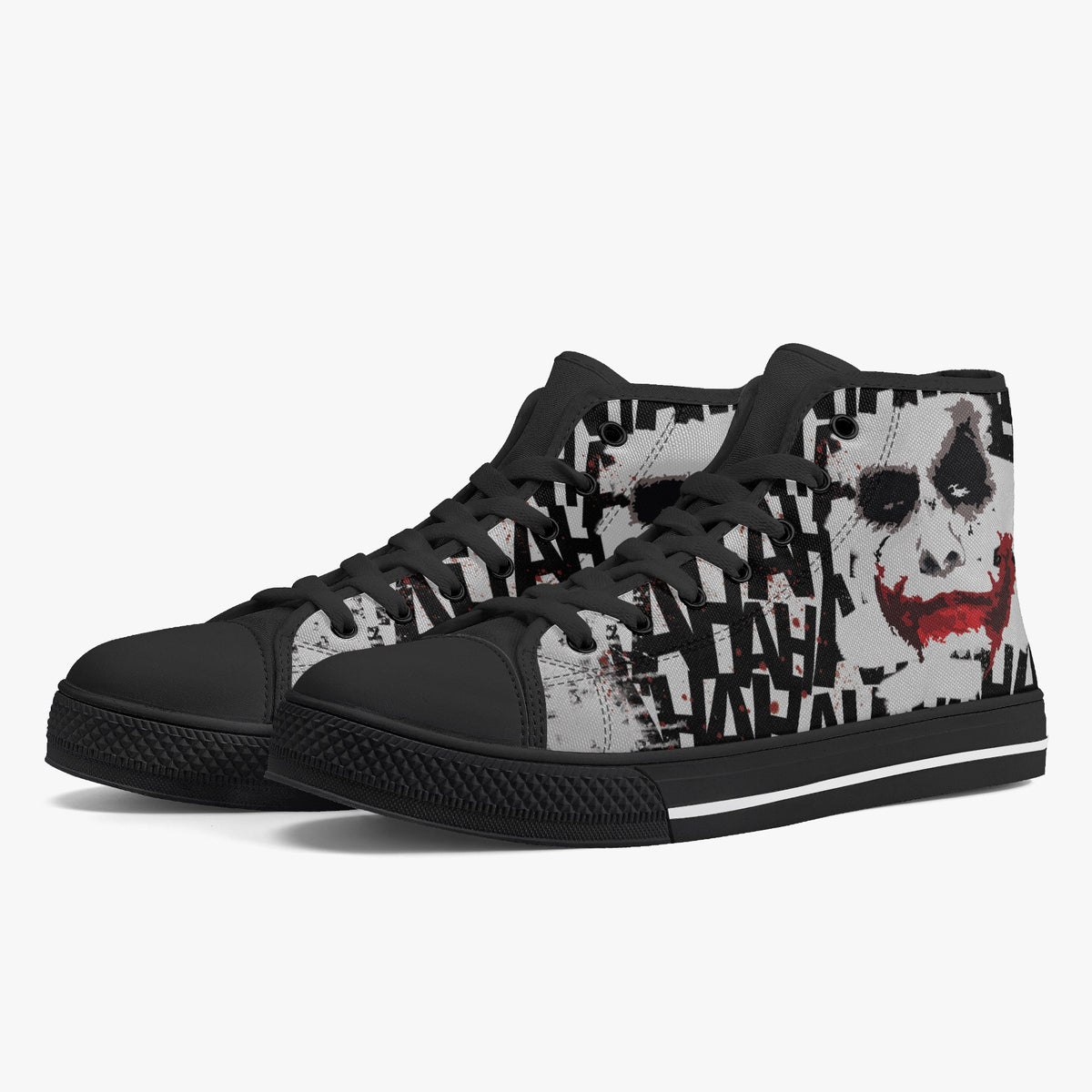 Crake High Top The Clown laced custom prints canvas shoes