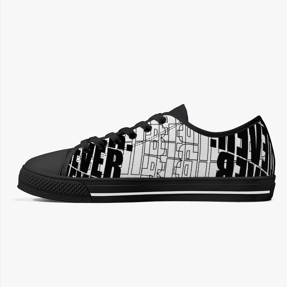 Crake Low Top Never Belle laced custom prints canvas shoes