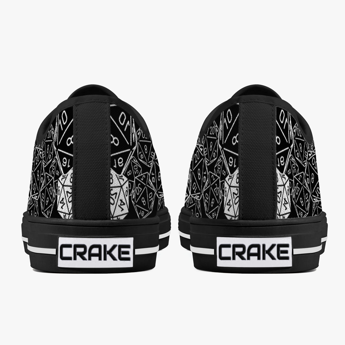 Crake Low Top Numbers laced custom prints canvas shoes