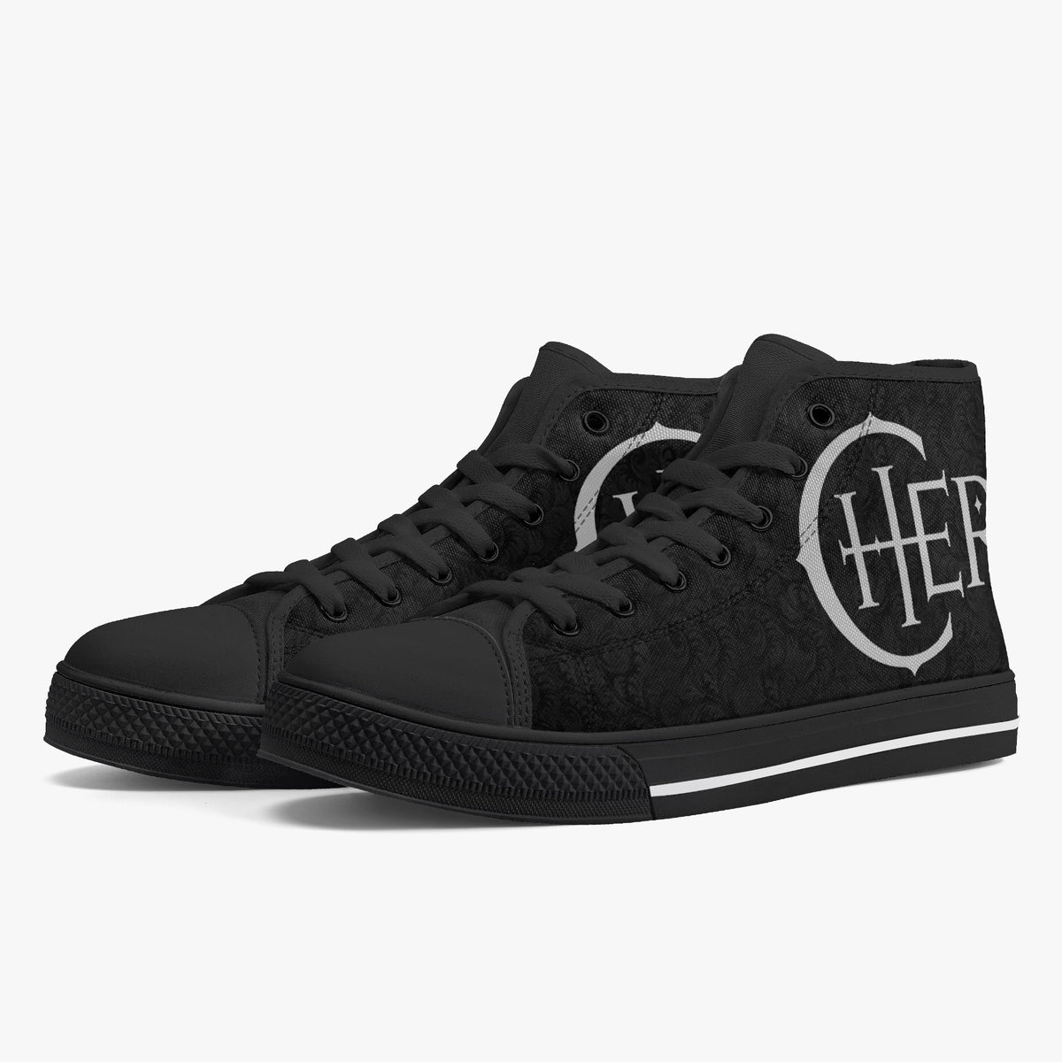 Crake High Top Cher laced custom prints canvas shoes