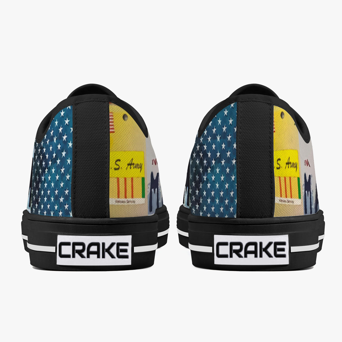 Crake Low Top Marine Mom laced custom prints canvas shoes