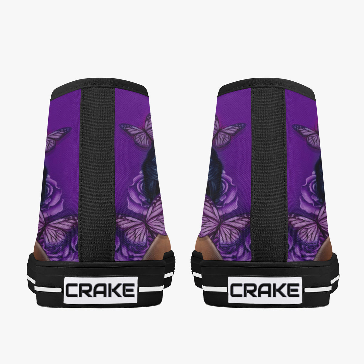 Crake High Top Purple Rose laced custom prints canvas shoes