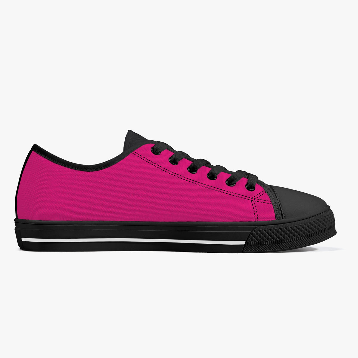Crake Low Top Pink laced low top plain color canvas shoes