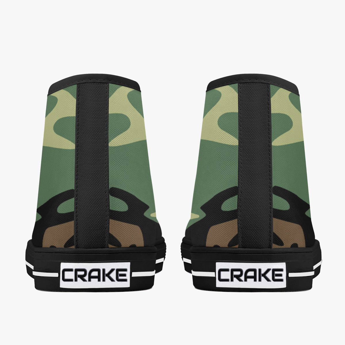 Crake High Top Camo laced custom prints canvas shoes