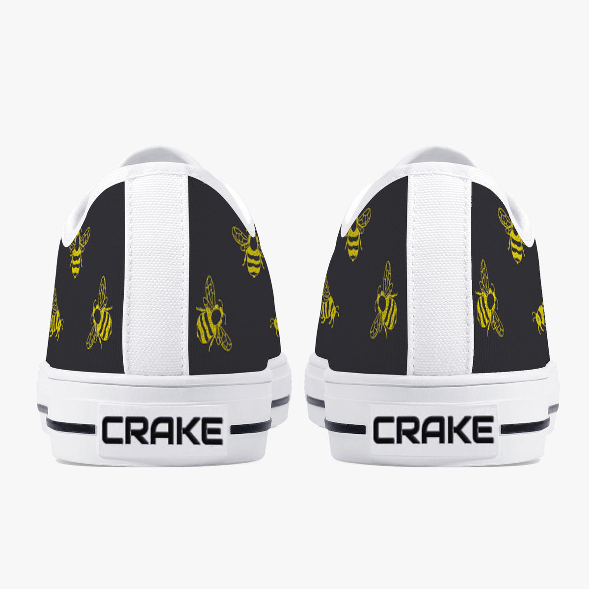 Crake Low Top Bees laced custom prints canvas shoes
