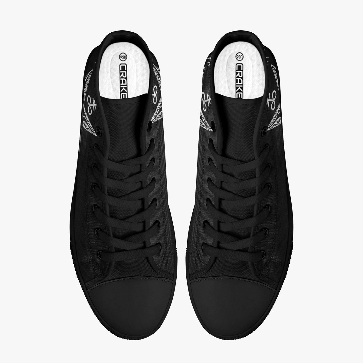 Crake High Top Voodoo laced custom prints canvas shoes