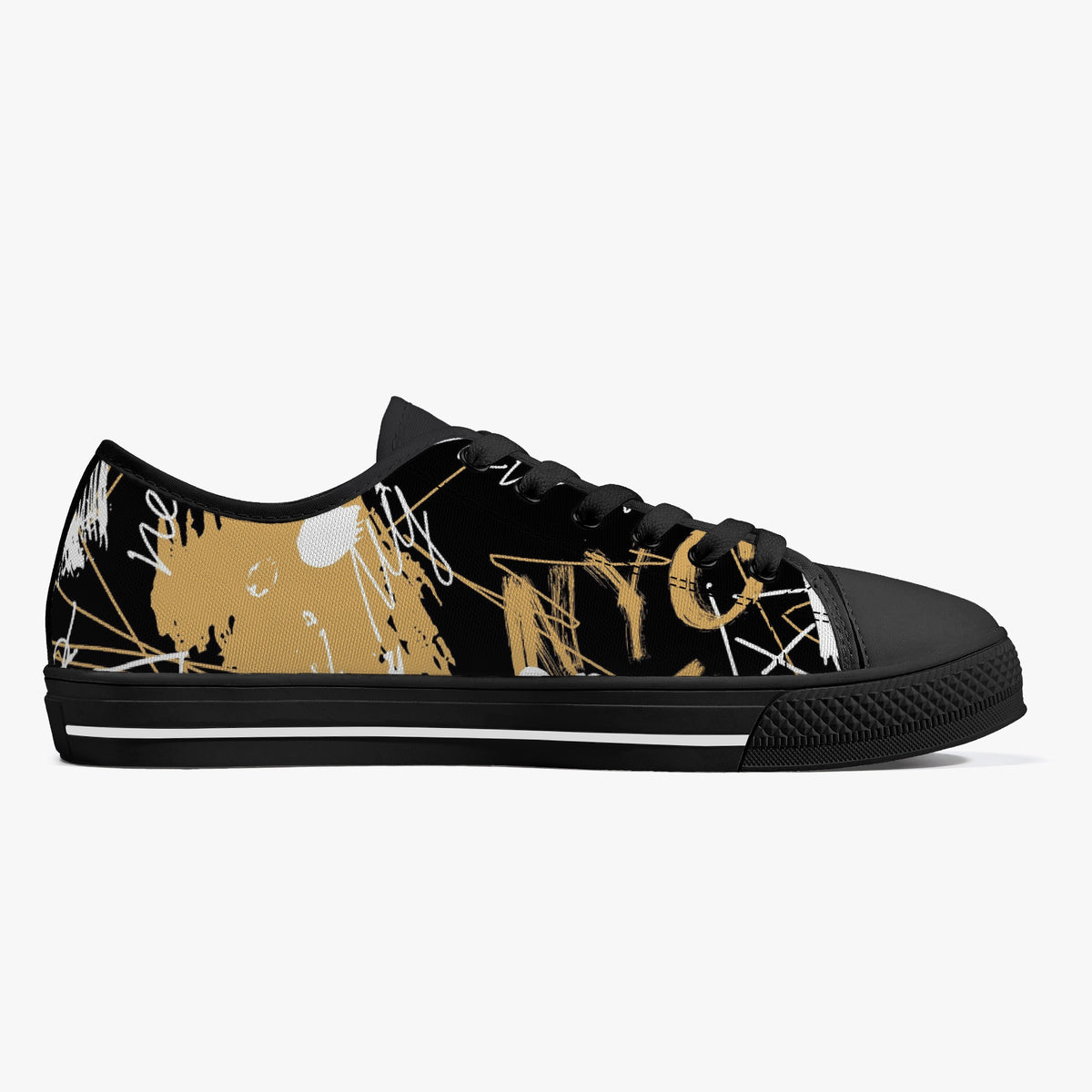 Crake Low Top Kuso laced custom prints canvas shoes