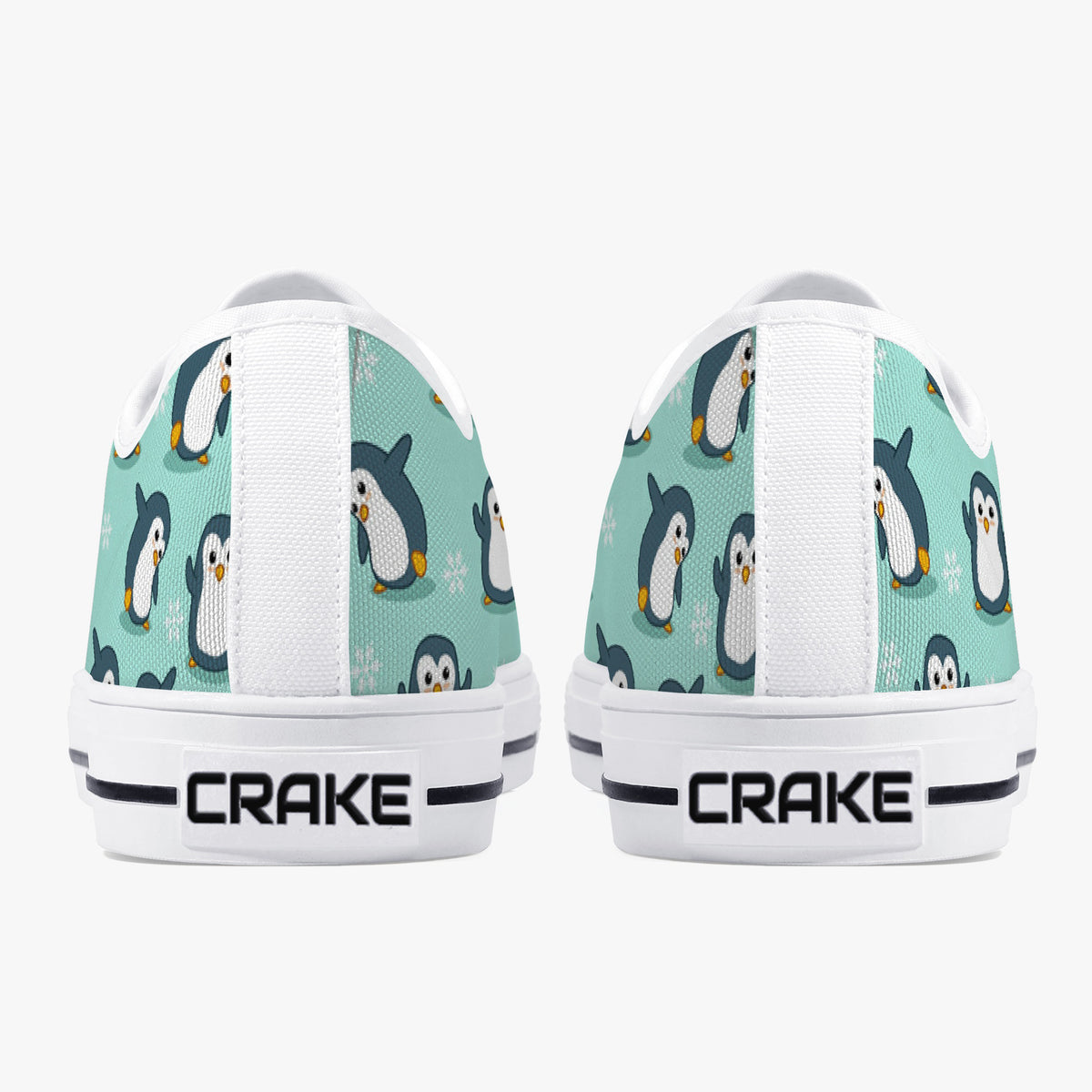 Crake Low Top Penguins laced custom prints canvas shoes