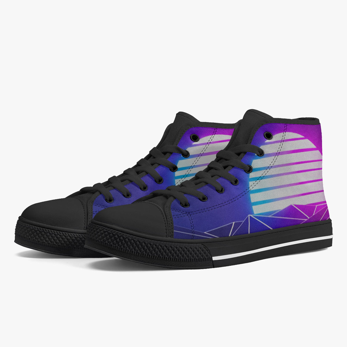 Crake High Top Chrissie laced custom prints canvas shoes